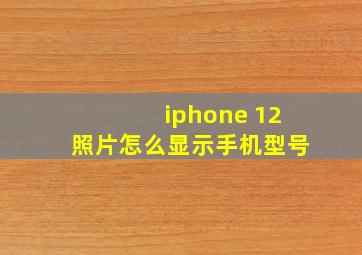 iphone 12照片怎么显示手机型号